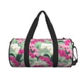 thumbnail image 1 of Xecao Orchids Flowers print Round Travel Duffel Bag is a foldable gym bag with an inner pocket, perfect for travel sports, 1 of 8
