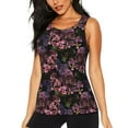 thumbnail image 1 of Xecao Orchids Flowers print women's scoop neck, loose-fit workout tank tops for the gym., 1 of 9