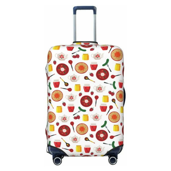 Xecao Oriental Cuisine print Elastic Luggage Cover, with double-sided print , is perfect for travel, business, and daily use