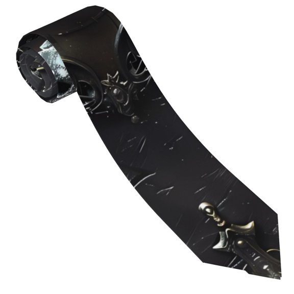 Xecao Ornate Dark Skull Book Print Tie For Men Necktie Woven Jacquard Neck Ties,Classic Men's Tie