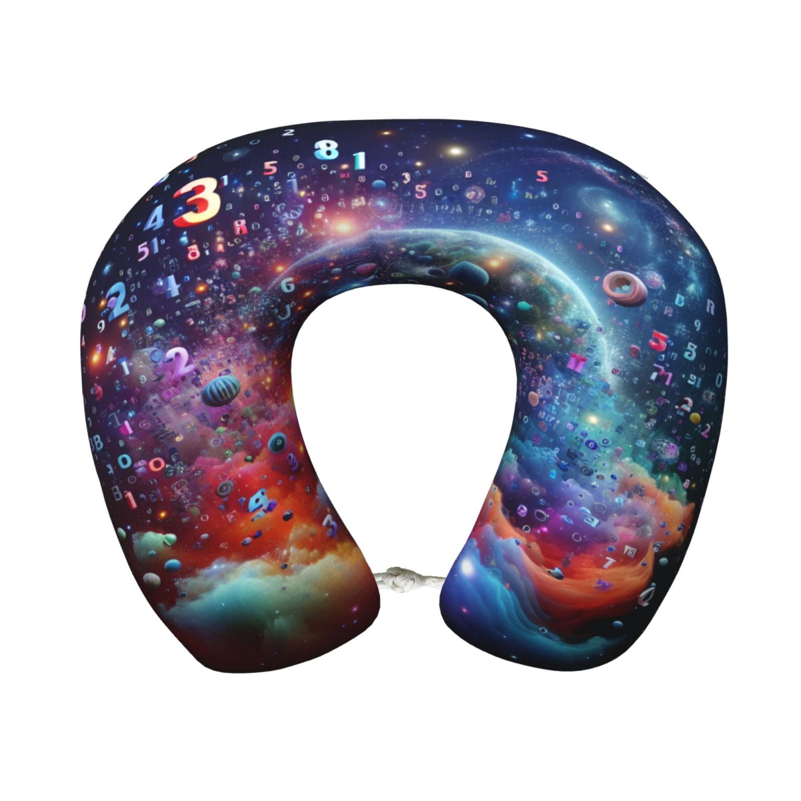 Xecao Outer Space Floating Numbers And Letters Print Memory Foam ...
