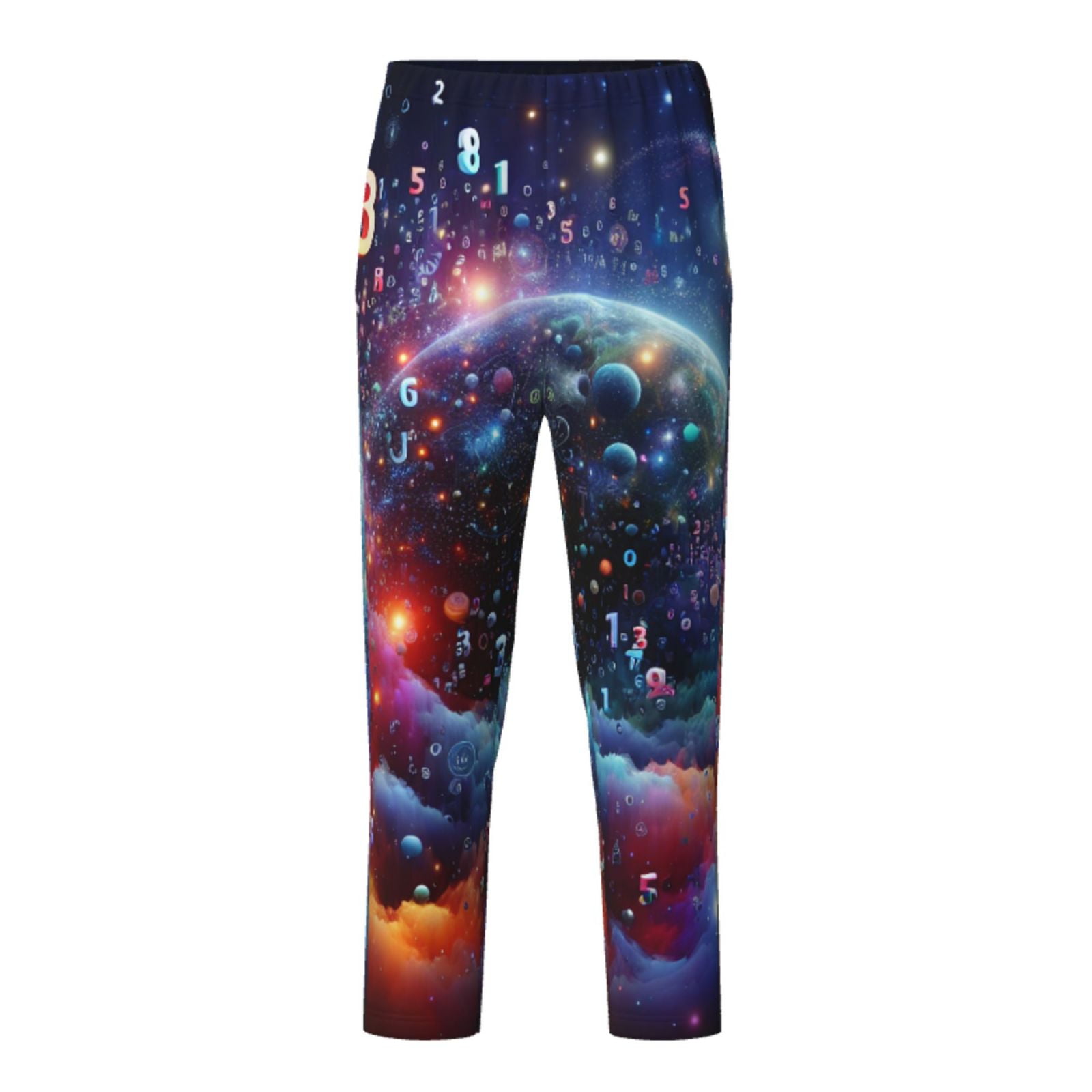 Xecao Outer Space Floating Numbers And Letters Print Teenagers' Pajama ...