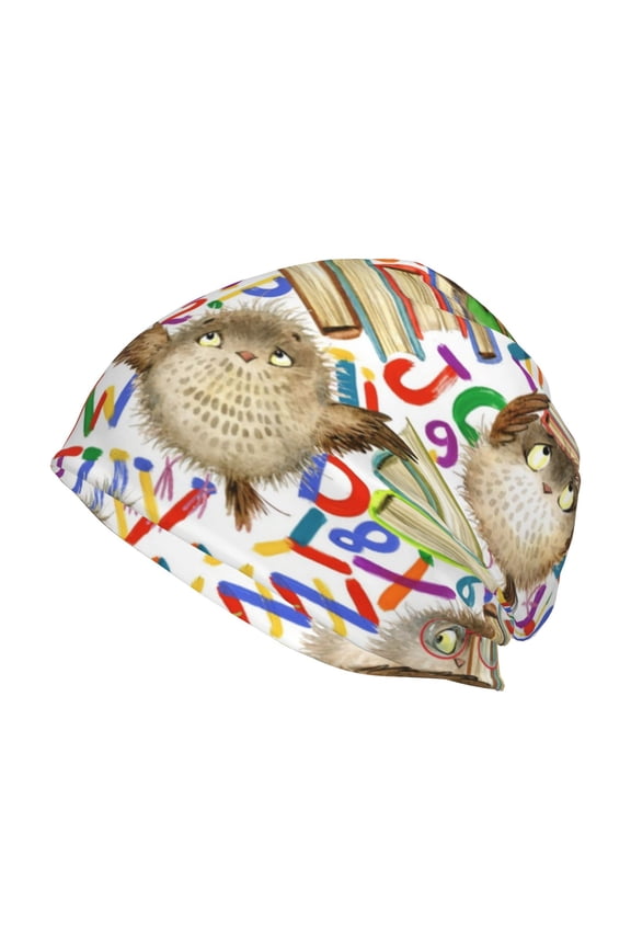 Owl Back To School Print Knit Hat,Winter Beanie for Men Women, Beanie Soft Warm Ski Stocking Cuffed Cap