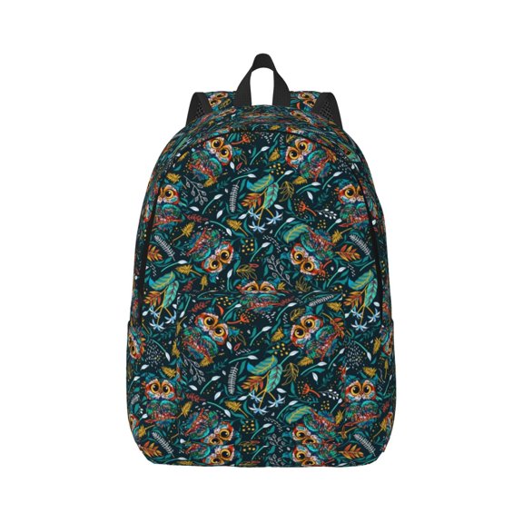 Xecao Owl Doodle for Canvas College Laptop Backpack, Durable Rucksack Travel Notebook Bag School Backpack Book Bag for Men Women