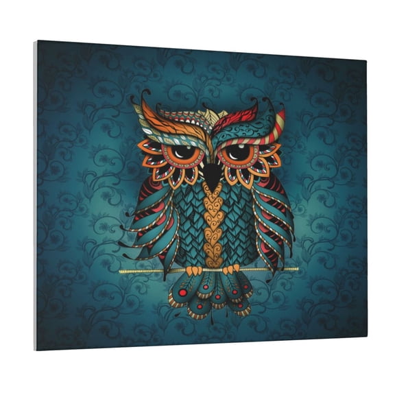 Xecao Owl In Blue for Waterproof Framed Canvas Art - Modern Home Decor with Real Wood Frame for Gifting and Interior Design,Horizontal