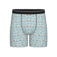 thumbnail image 1 of Xecao Owl Print Boxer Briefs for Men's Stretch Moisture-Wicking Underwear, Mid-Rise Classics breathable fabric, 1 of 7