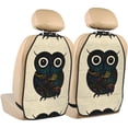 thumbnail image 1 of Xecao Owl with Mandala Pattern Car Seat Back Protector 2 Pack Large Capacity Pocket, Kick Mats Back Seat Protector, 1 of 8