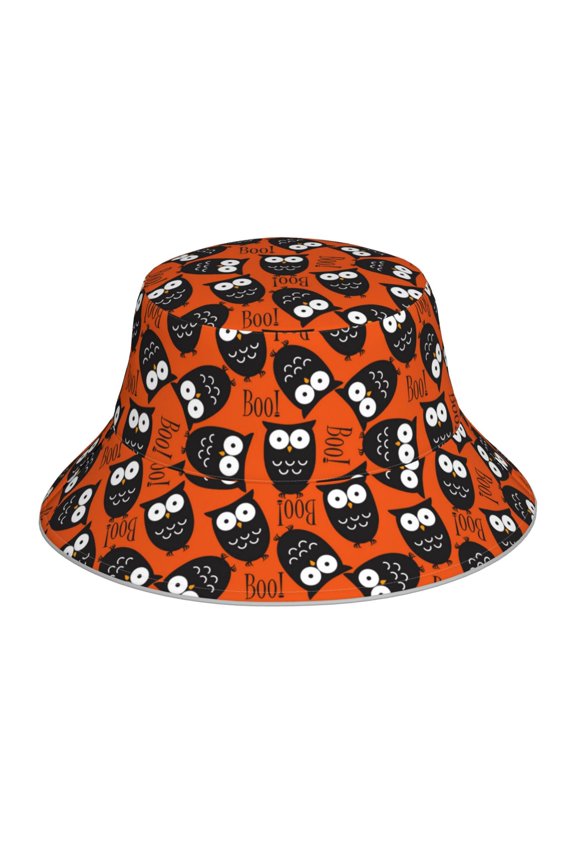 Owls And Boo Print Men and Women Night Reflective Hat Runner Cap Visor Bucket Hat Boonie Cap