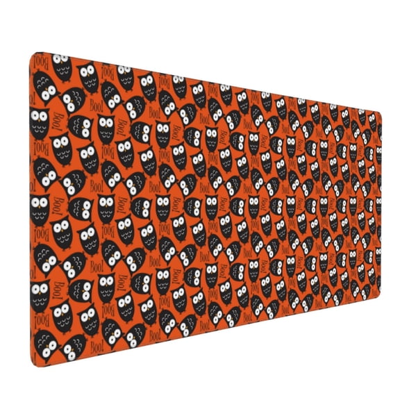 Xecao Owls And Boo Print Large Mouse Pad, 16x35.5in Mousepad, Professional Non-Slip Rubber Base Big Mouse Pad, Mouse Pad for Gaming & Office Full Desk Mouse Pad