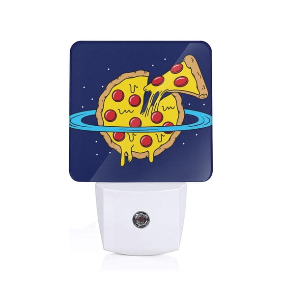 Xecao PLANETA EN FORMA DE PIZZA for Night Light - a Wall-mounted LED Fixture with A Dusk-to-dawn Sensor, Ideal for Bedrooms, Bathrooms, Hallways, and Kitchens-