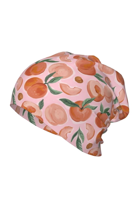 Painting Peach Print Beanie Hat Toddler Girls Boys, Baby Hats Winter Warm Knitted Thermal, Kids Winter Caps