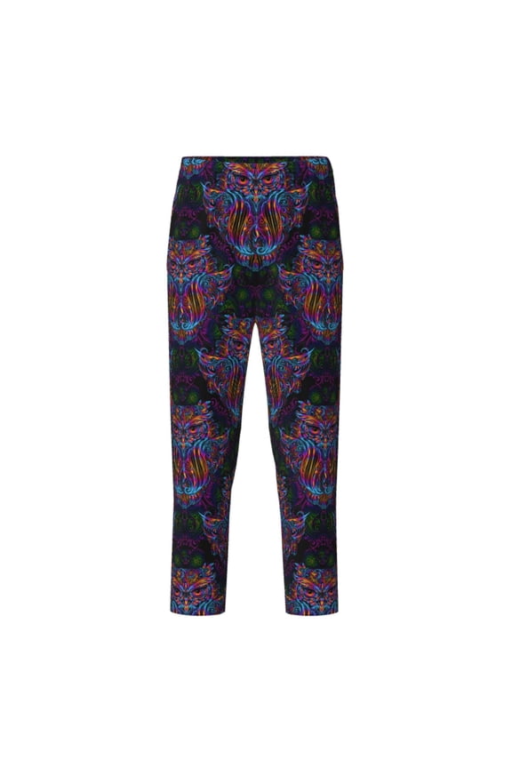Paisley And Owls Print Teenagers' Pajama Pants Long Sleep Pants Soft Elastic Waist Pajama Bottoms Elastic waist with 2 Pockets 5-16 Years-Large