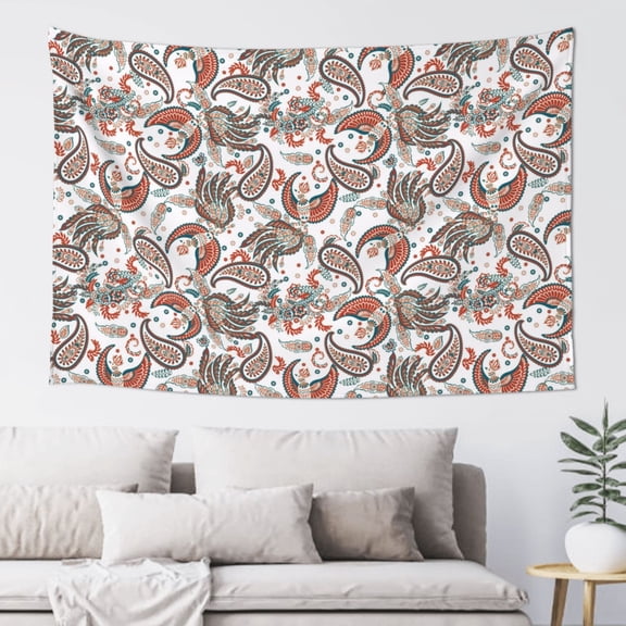 Xecao Paisley Floral Print Tapestry, Wall Hanging Room Funny Decor, Backdrop Room Decor for Bedroom Living Room dormitory
