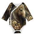 thumbnail image 1 of Xecao Palatial Gold Pattern Horse Print Baby unisex-baby Cotton Long-sleeve Bodysuits-2 Years, 1 of 6