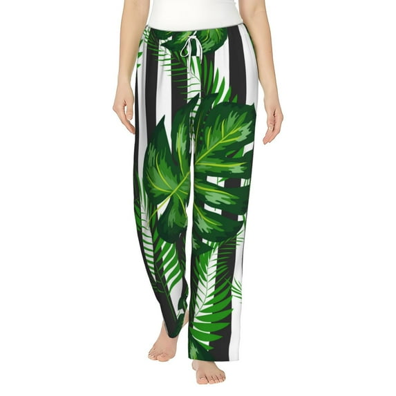 Xecao Palm Greenery Women's Straight Lounge Pajama Pants: The Epitome of Relaxed Sleepwear