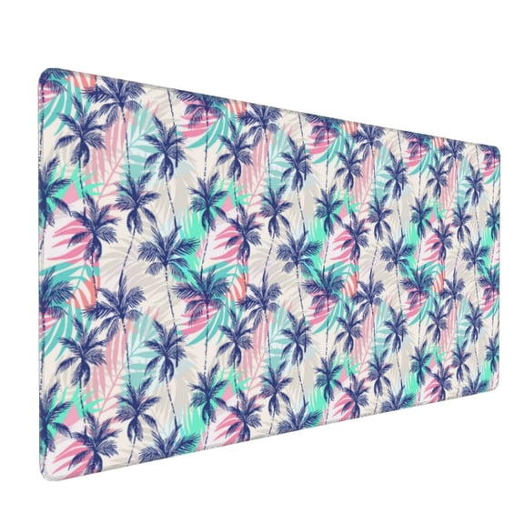 Xecao Palm Leaves Print Large Mouse Pad, 16x35.5in Mousepad, Professional Non-Slip Rubber Base Big Mouse Pad, Mouse Pad for Gaming & Office Full Desk Mouse Pad