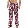 thumbnail image 1 of Xecao Palm Tree Pattern on Red Men's Straight Lounge Pajama Pants: The Ultimate in Comfortable Sleepwear, 1 of 9