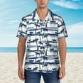 thumbnail image 1 of Xecao Palm Tree print Hawaiian shirt - a stylish short-sleeve button-down for men, perfect for casual beach and tropical outings., 1 of 9