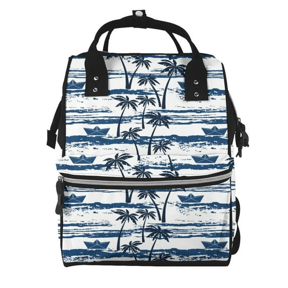 Xecao Palm Tree print Large Capacity Nappy Bag is a multi-functional waterproof travel backpack, perfect as a nursing bag or mummy backpack for women