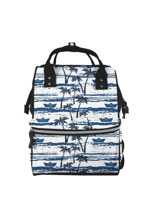 Palm Tree print Large Capacity Nappy Bag is a multi-functional waterproof travel backpack, perfect as a nursing bag or mummy backpack for women