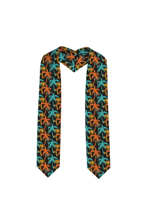 Xecao Palm Trees Print Graduation Shawl Stole Honor Stole Adult 72" Academic Commencements