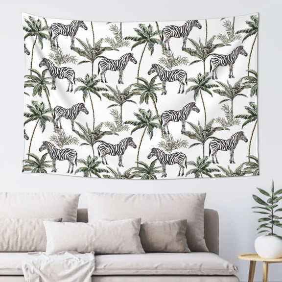 Xecao Palm Trees Zebra Print Tapestry, Wall Hanging Room Funny Decor, Backdrop Room Decor for Bedroom Living Room dormitory