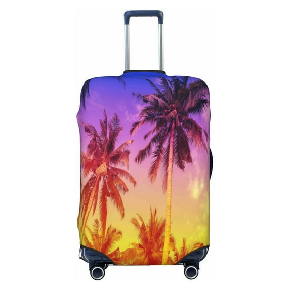 Xecao Palm Trees at Sunset print Elastic Luggage Cover, with double-sided print , is perfect for travel, business, and daily use