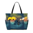 thumbnail image 1 of Xecao Palm Trees for versatile beach bag for women includes zipper pockets and waterproof material, ideal for vacations and adventures., 1 of 7