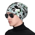 thumbnail image 1 of Xecao Panda And Eucalyptus Print Beanie Knitted Hat for Men Women, Winter Fashion Knit Cuffed Caps Unisex, 1 of 7