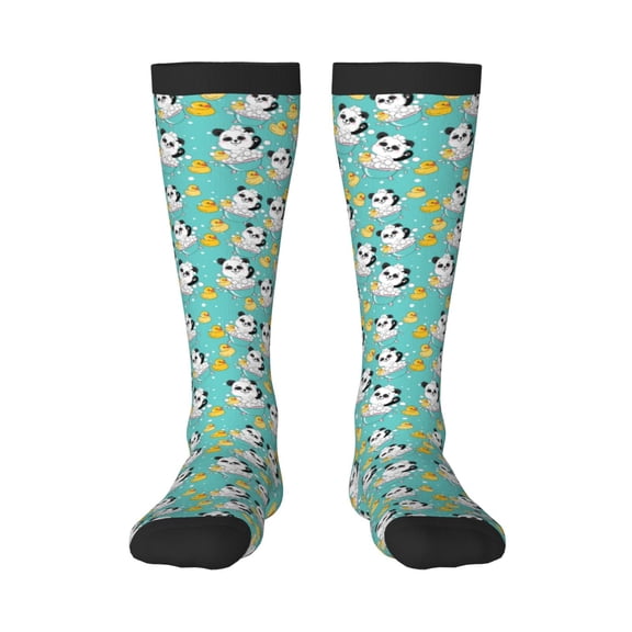 Xecao Panda Bathing In The Bath Print Compression Socks for Both Men And Women for Running, Travel, Flight, Nurse