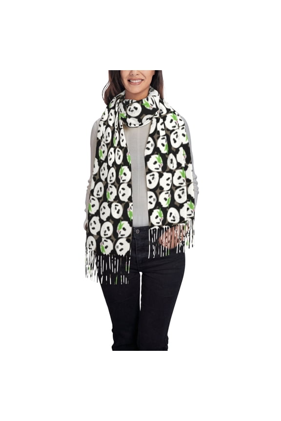Panda Bear Pattern Womens Winter Scarf Fall Scarf Oversized Large Scarf for Women Warm Shawl Wrap