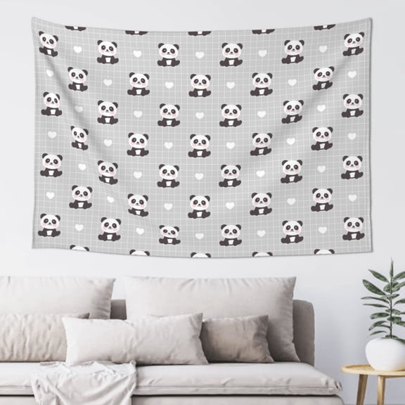 Xecao Panda Bear Print Tapestry, Wall Hanging Room Funny Decor, Backdrop Room Decor for Bedroom Living Room dormitory