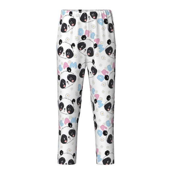 Xecao Panda Bear1 Print Teenagers' Pajama Pants Long Sleep Pants Soft Elastic Waist Pajama Bottoms Elastic waist with 2 Pockets 5-16 Years-XS(5-6)