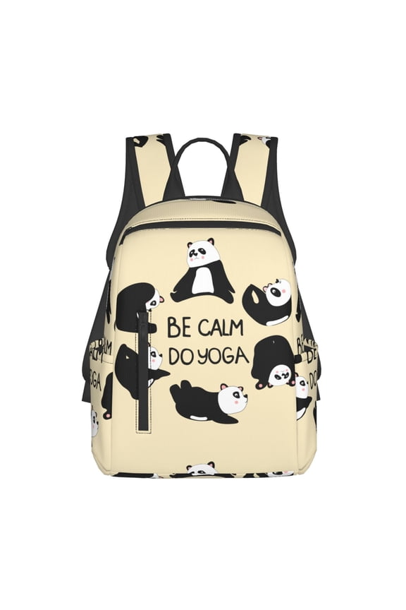 Panda Doing Yoga print Backpack For women men Aesthetic Lightweight Travel Daypack Simple Cute Backpack For Bookbag