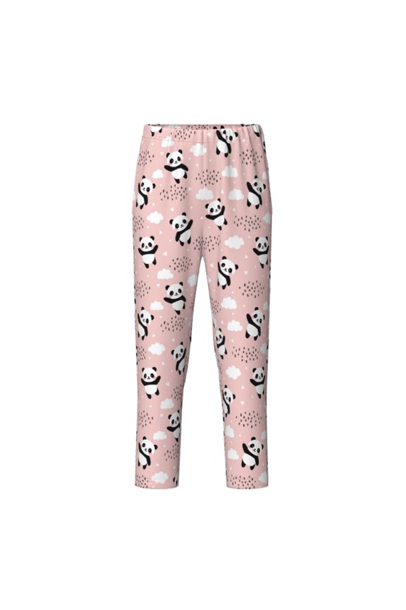 Panda Flying in the Sky (2) Print Teenagers' Pajama Pants Long Sleep Pants Soft Elastic Waist Pajama Bottoms Elastic waist with 2 Pockets 5-16 Years-Large
