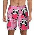 thumbnail image 1 of Xecao Panda Heart Valentine Pink for Men's Swimming Trunks Swim Trunks Quick Dry Swim Shorts with Mesh Lining Funny Swimwear Bathing Suits, 1 of 1