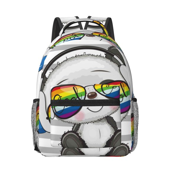 Xecao Panda with Sun glasses Travel Backpack: A spacious, stylish computer backpack ideal for men and women, perfect for college, school, or daily travels
