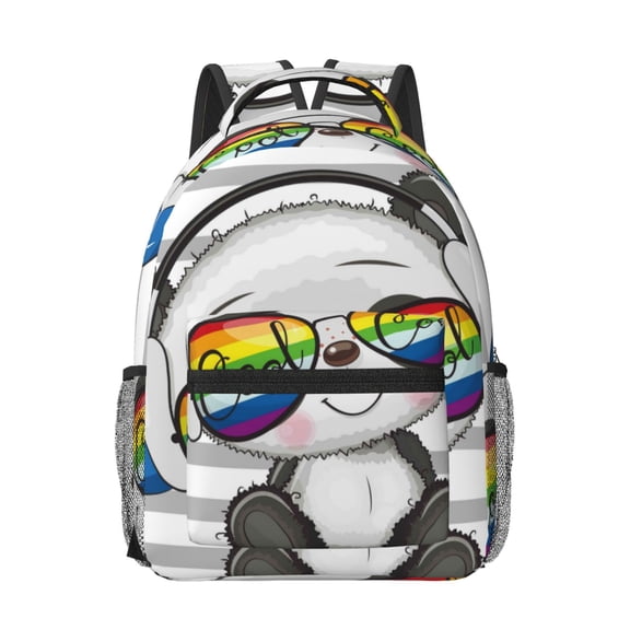 Xecao Panda with Sun glasses Travel Backpack: A spacious, stylish computer backpack ideal for men and women, perfect for college, school, or daily travels