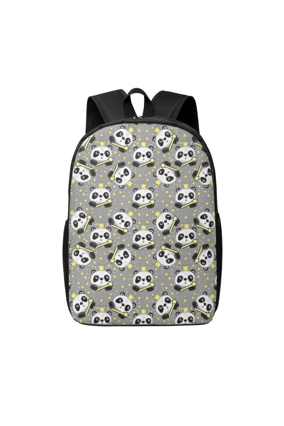 Panda With Crown And Stars print Travel Backpack, Large Computer Backpack for Men Women, College School Rucksack Book Bag