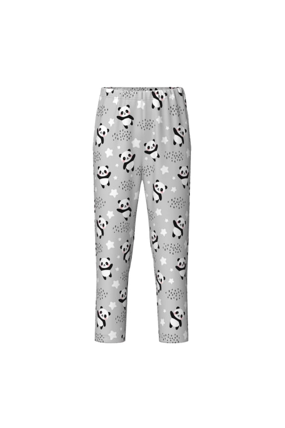 Pandas Between Clouds and Stars Print Teenagers' Pajama Pants Long Sleep Pants Soft Elastic Waist Pajama Bottoms Elastic waist with 2 Pockets 5-16 Years-XS(5-6)