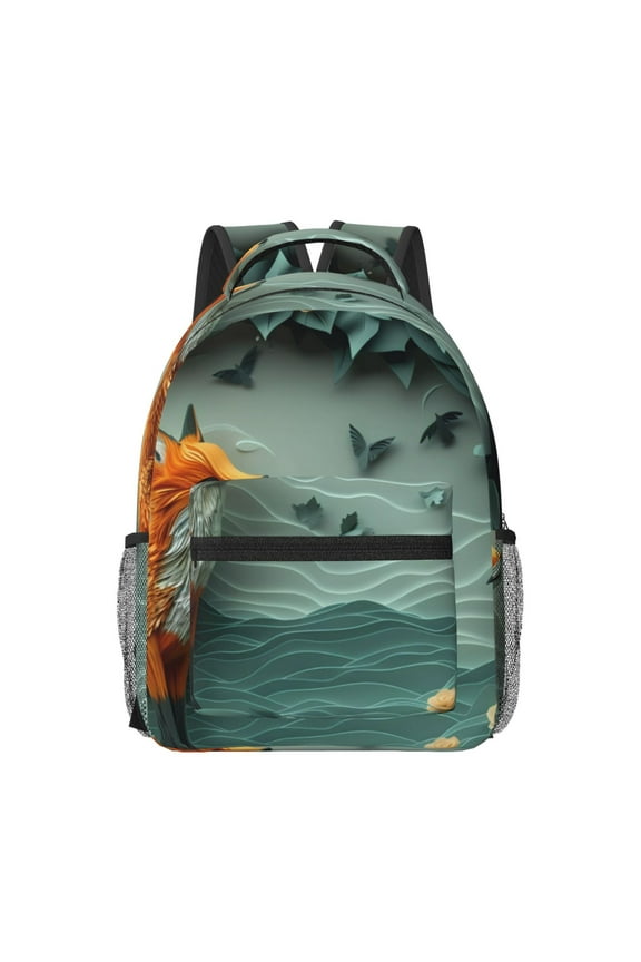 Paper Fox Crow Fantasy Print Casual Backpack: A Computer Backpack Ideal for Men and Women, Perfect for College, School, or Daily Travels-One Size