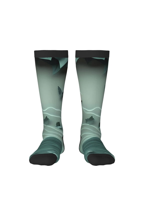Paper Fox Crow Fantasy Print Compression Socks for Both Men And Women for Running, Travel, Flight, Nurse