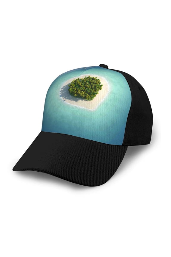 Paradise Island print unisex vintage washed baseball cap, a soft and adjustable hat perfect for any casual style.