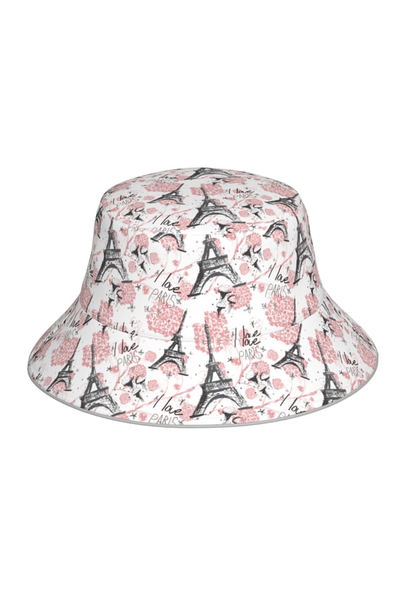 Paris Print Men and Women Night Reflective Hat Runner Cap Visor Bucket Hat Boonie Cap