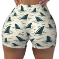 thumbnail image 1 of Xecao Party Shark Cute Print Workout Shorts for Women Soft Smooth Gym Yoga Scrunch Active Tennis Workout Running Shorts, 1 of 9