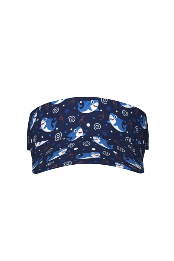 Party Shark Cute for Adult Sun Cap offers versatile sun protection with adjustable Velcro for a secure fit.