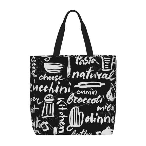 Xecao Pasta Bacon for Tote Bag: spacious with inner pockets, ideal for work, shopping, or travel.