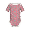thumbnail image 1 of Xecao Pastel Christmas Trees on Pink Pattern Baby Climbing Bodysuit Short Sleeve Onesie Unisex 0-12 Months Baby Shirt Newborn Outfits Crotch snap design-6 Months, 1 of 6