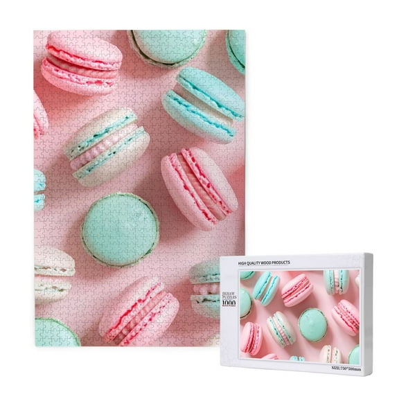 Xecao Pastel Macarons Delight Pattern 1000 Piece Puzzles , Jigsaw Puzzles for Adults