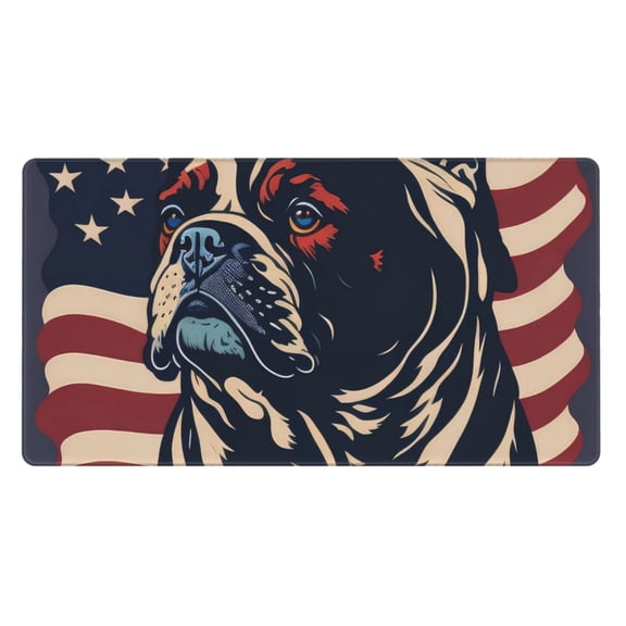 Xecao Patriotic Bulldog Art for Waterproof Mouse Pad - Extended Contour Mouse Mat, Large Gaming Mousepad Laptop Keyboard Mat with Non-Slip Rubber Base